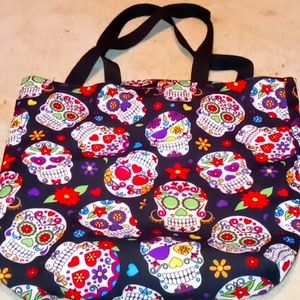 Sugar skull shoulder bag